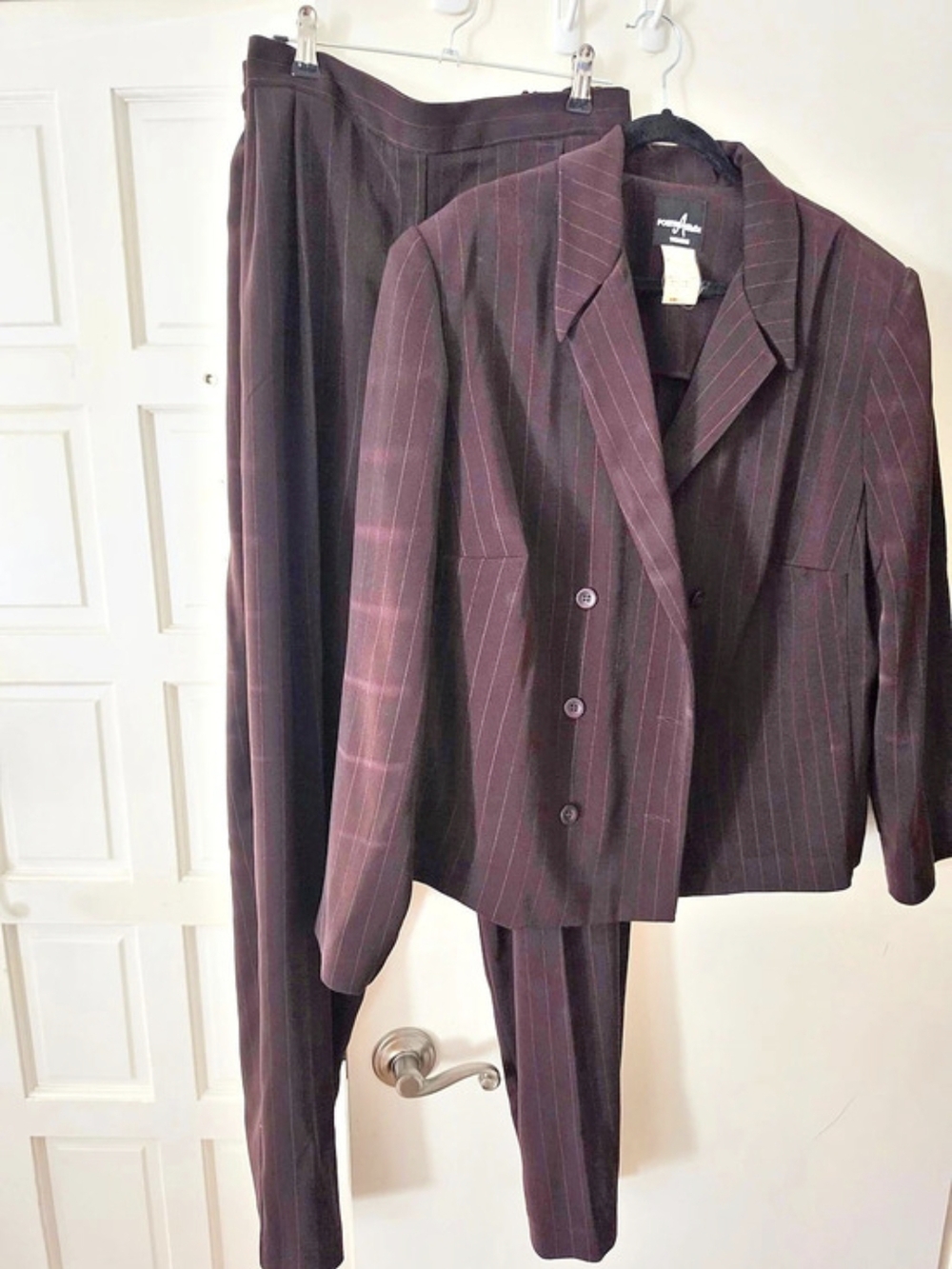 Positive Attitude Pinstripe Pantsuit in Purple Size 18/20